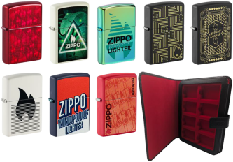 Présentoir cuir 8  ZIPPO décor