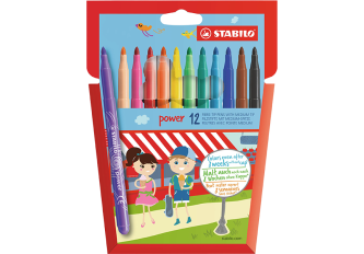 B.12 étuis de 12 feutres STABILO POWER
