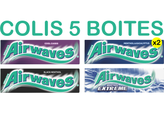 Colis 5 boites 30 étuis AIRWAVES assorties