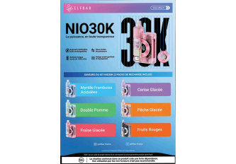 Carte saveurs gamme NIO30K