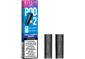 Lot 10 P.2 pods 4en1 Myrtille Framboise acidulées 10mg