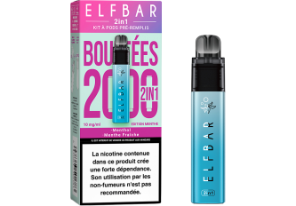 Lot 5 Kits ELFBAR 2en1 Edition Menthe 10mg