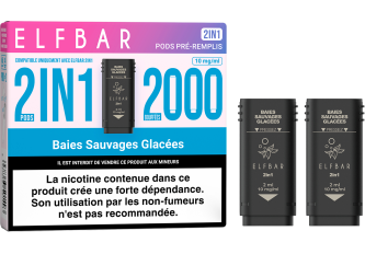 Lot 10 packs de 2 pods 2en1 Baies sauvages glacées 10mg