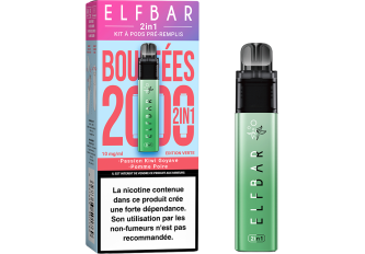Lot 5 Kits ELFBAR 2en1 Edition verte 10mg