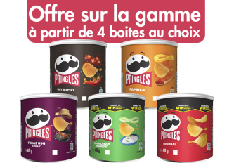Offre sur la gamme PRINGLES 40gr    4 boites