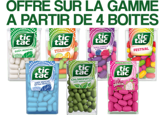 Offre sur la gamme TIC TAC 4 boites